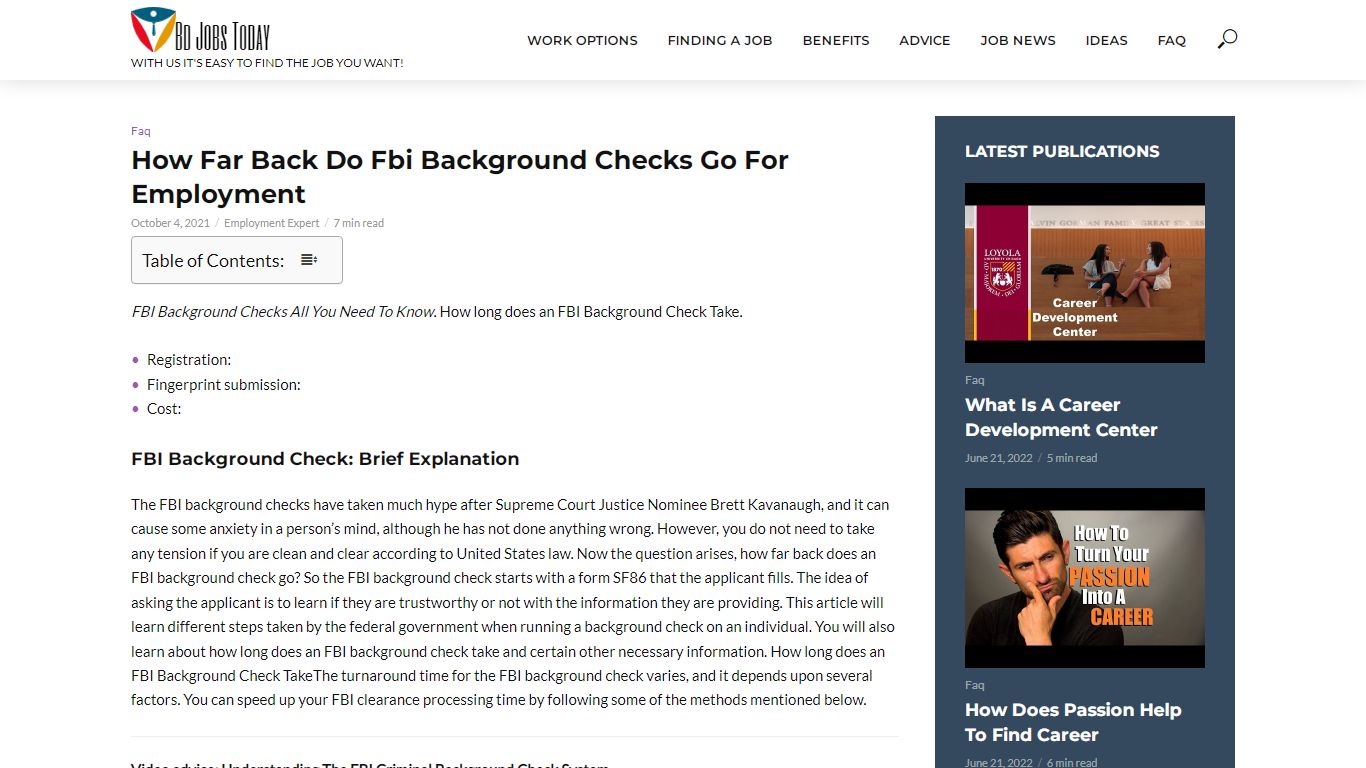 How Far Back Do Fbi Background Checks Go For Employment