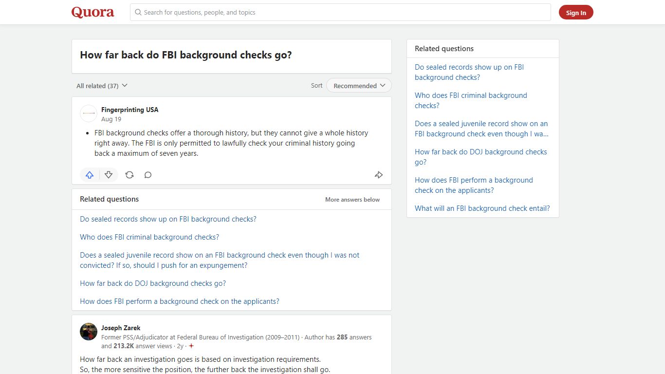 How far back do FBI background checks go? - Quora